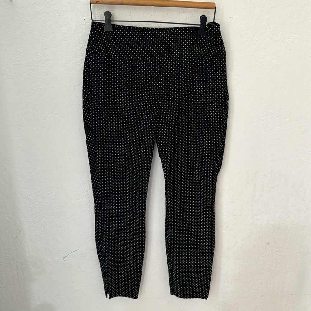 Cabi Seaside Chic Black White Polka Dot Trouser Pant Style #5175 Womens 6 - Picture 1 of 7
